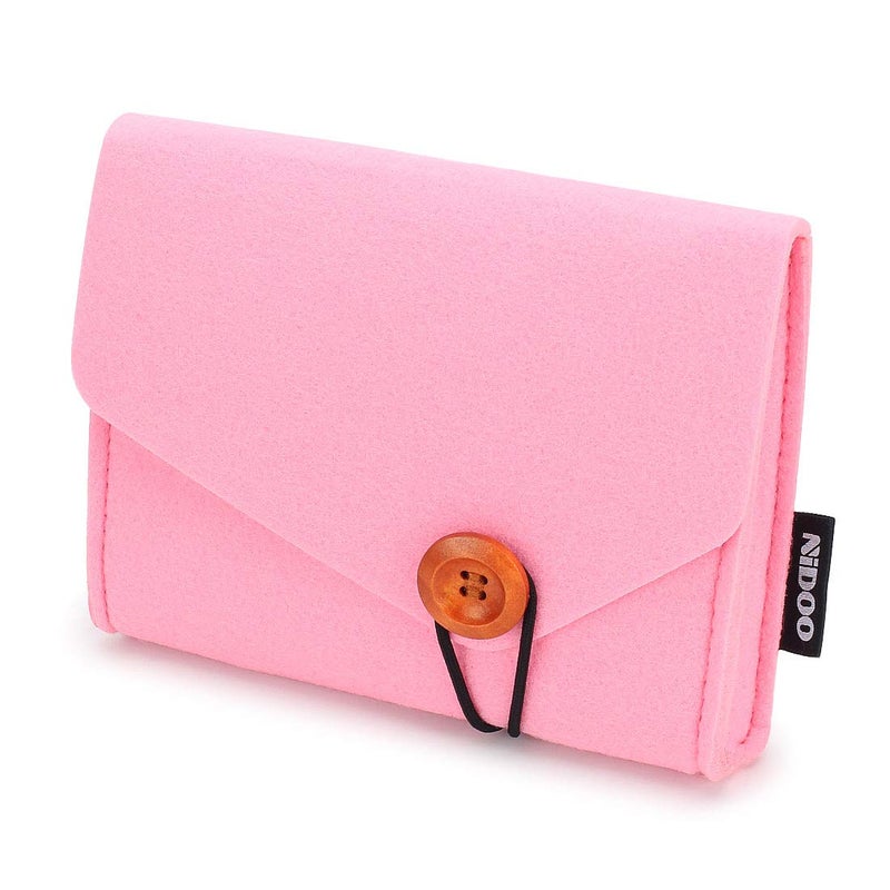NIDOO Portable Felt Storage Bag, Electronics Accessories Protective Case Pouch for MacBook Power Adapter, Mouse, Cellphone, Cables, SSD, HDD, Power Bank, Portable External Hard Drive, Pink - Image 2
